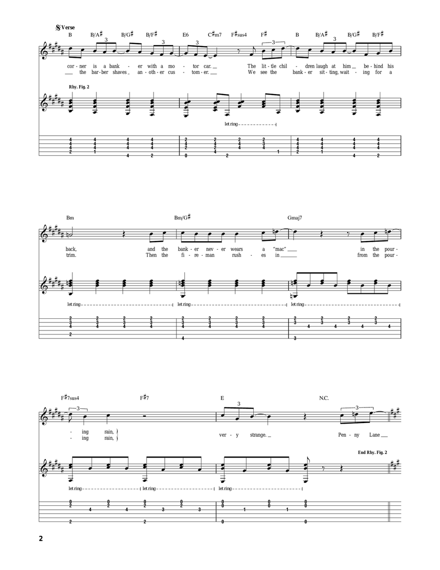 Penny Lane Penny Lane Acoustic Guitar scores gallery preview page 2