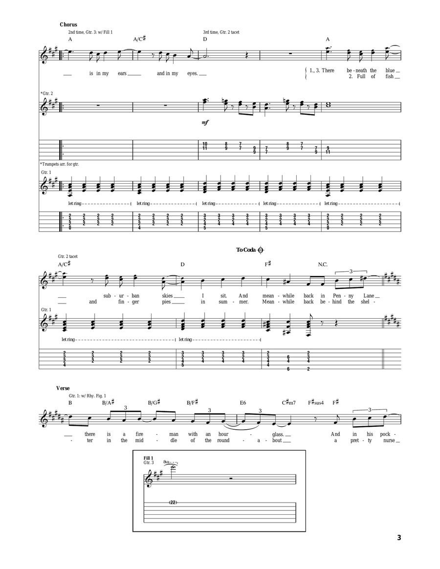 Penny Lane Penny Lane Acoustic Guitar scores gallery preview page 3