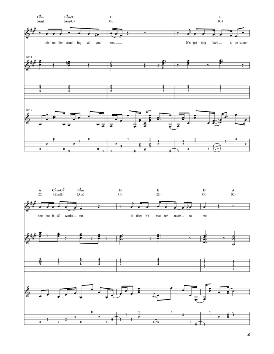 Strawberry Fields Forever Acoustic Guitar scores gallery preview page 3