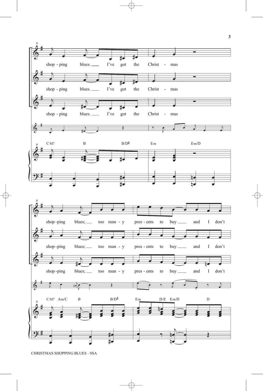 Christmas Shopping Blues Christmas Shopping Blues SSA scores gallery preview page 2