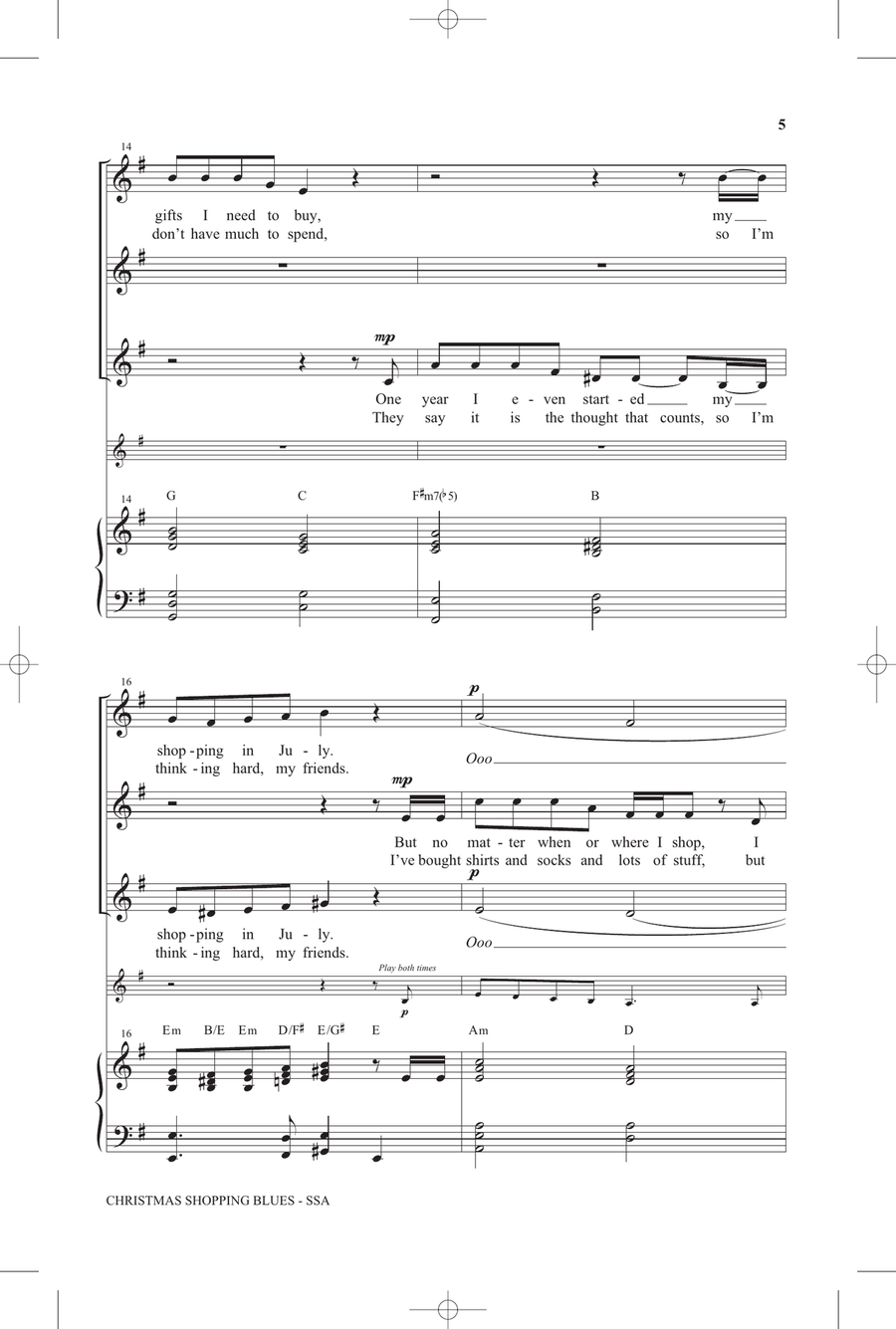 Christmas Shopping Blues Christmas Shopping Blues SSA scores gallery preview page 4