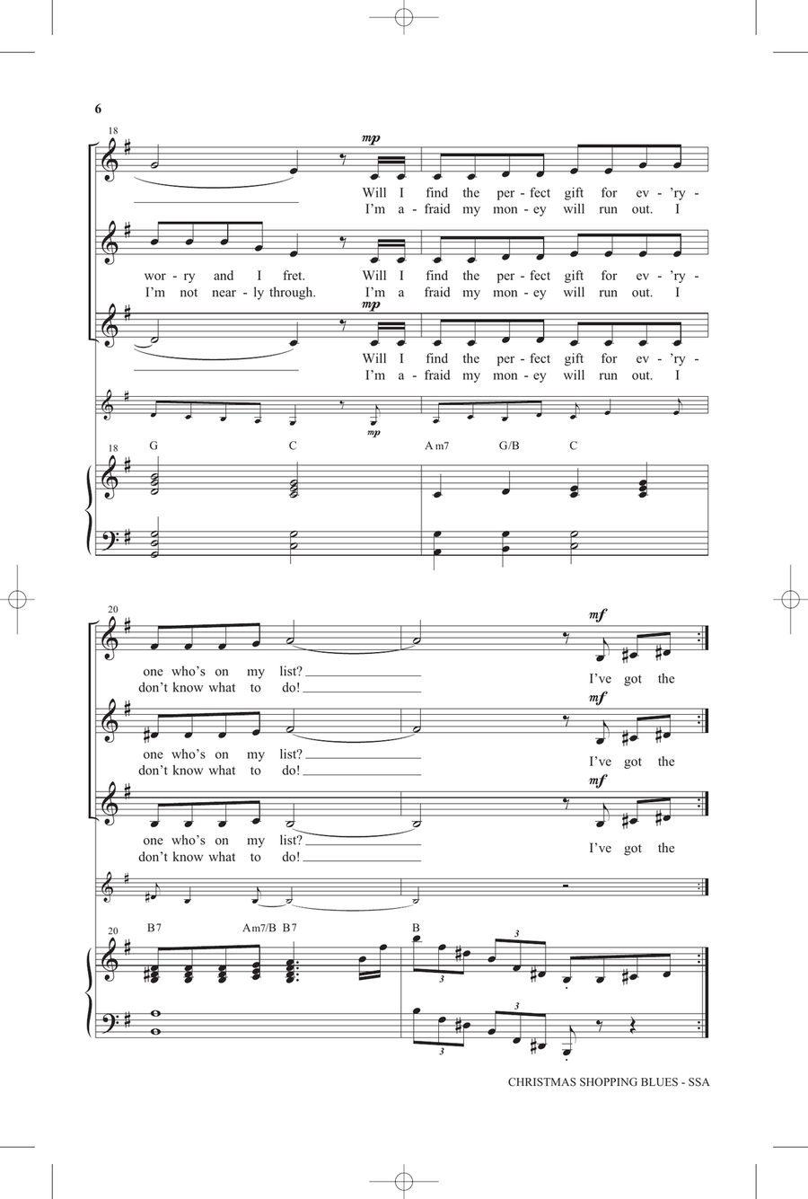 Christmas Shopping Blues Christmas Shopping Blues SSA scores gallery preview page 5