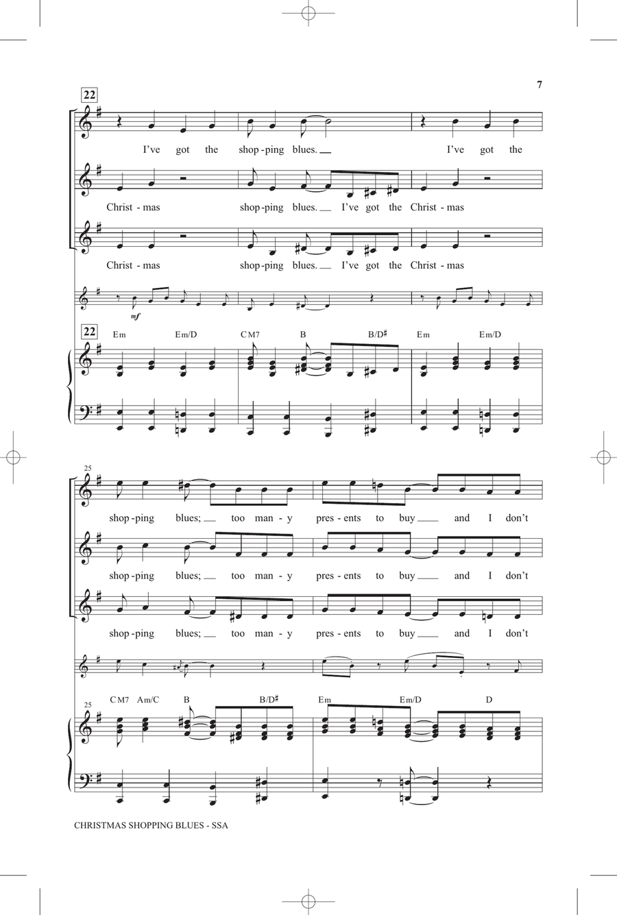 Christmas Shopping Blues Christmas Shopping Blues SSA scores gallery preview page 6