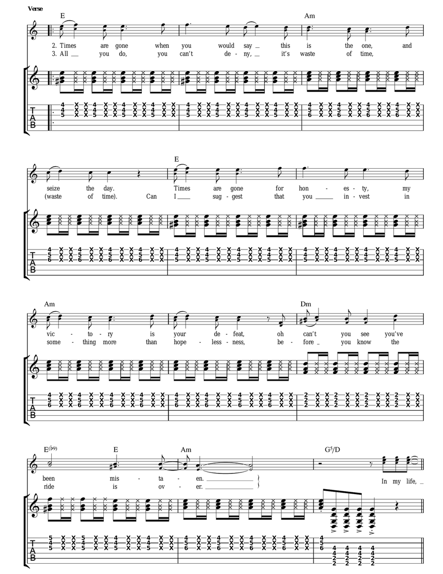 In My Life In My Life Acoustic Guitar scores gallery preview page 3