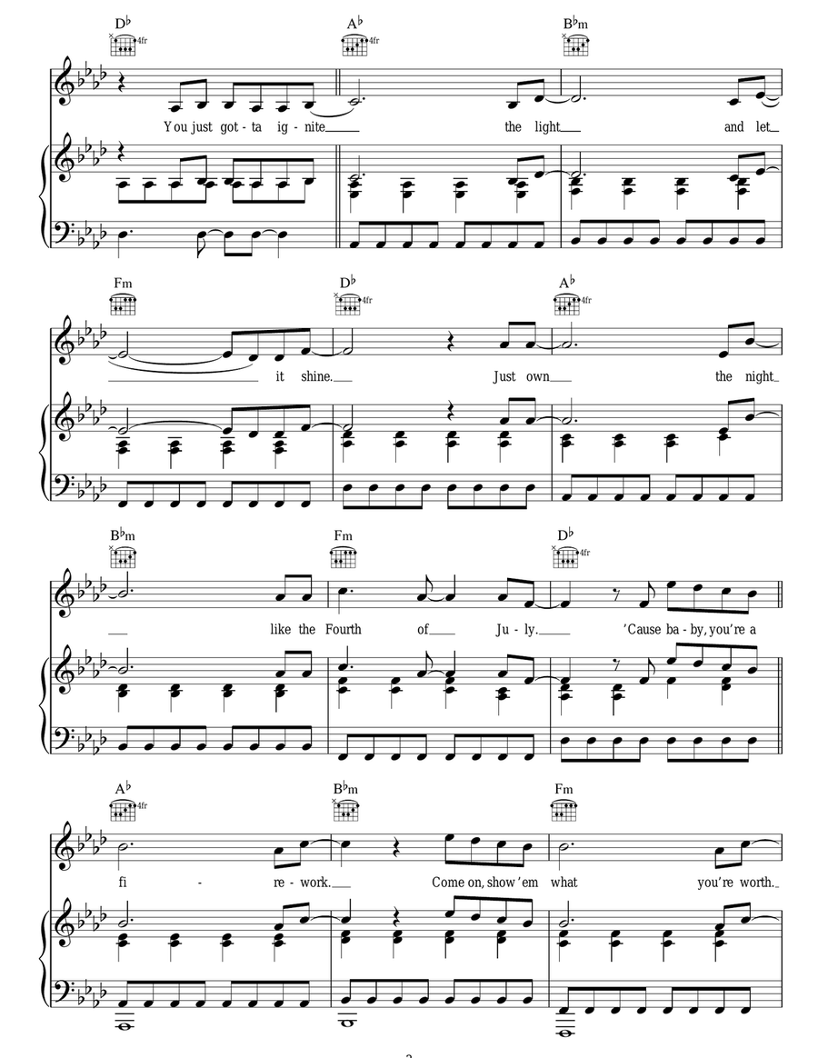 Firework Firework Acoustic Guitar scores gallery preview page 3