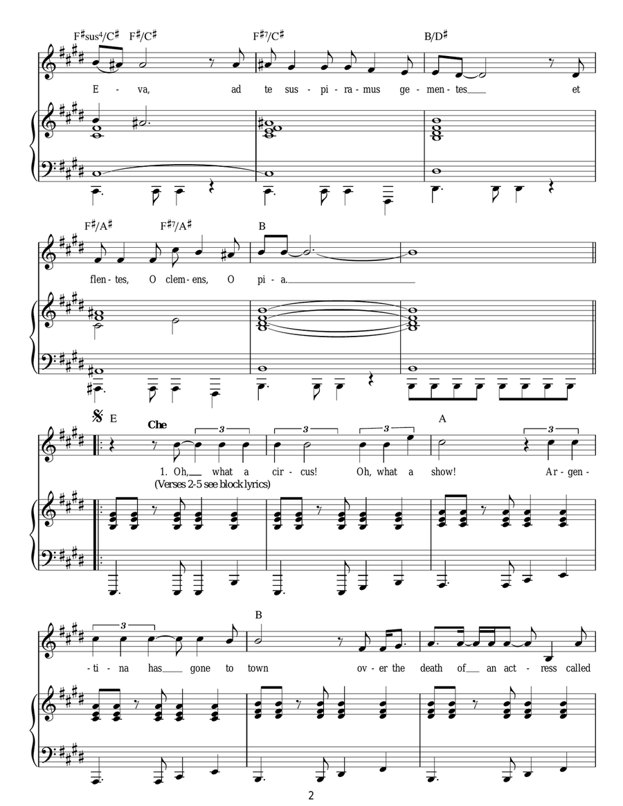 Oh What A Circus Guitar scores gallery preview page 2