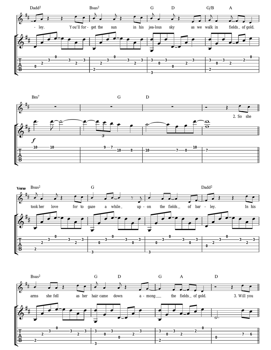 Fields Of Gold Fields Of Gold Acoustic Guitar scores gallery preview page 2