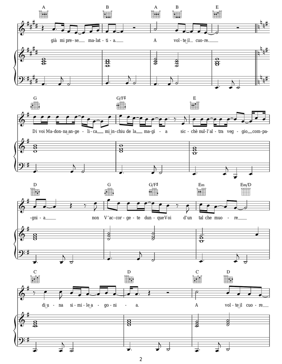A Volte Il Cuore A Volte Il Cuore Acoustic Guitar scores gallery preview page 2