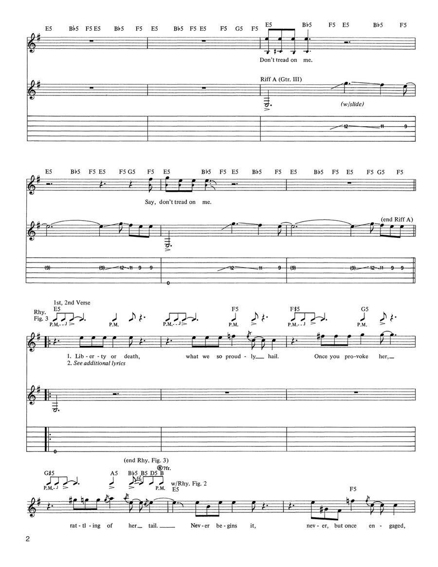 Don't Tread On Me Don't Tread On Me Acoustic Guitar scores gallery preview page 2