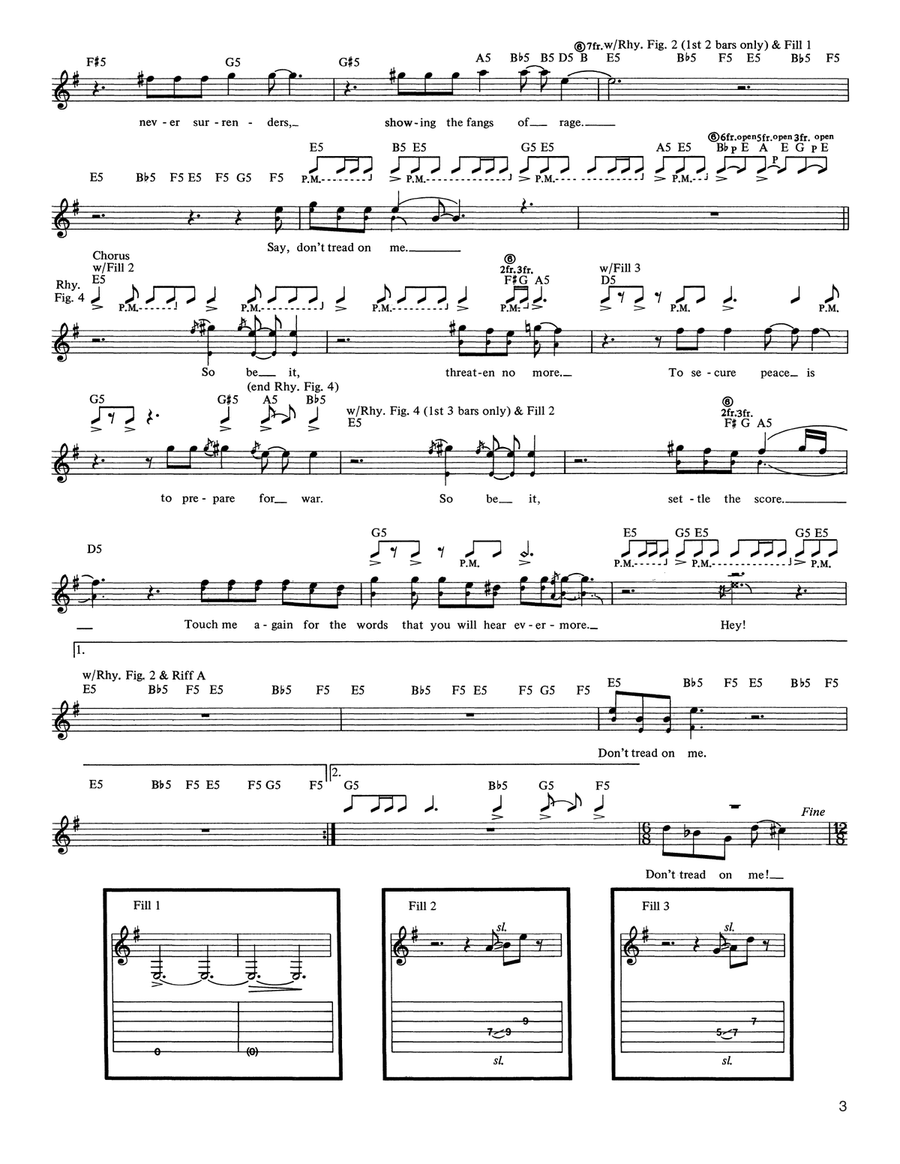 Don't Tread On Me Don't Tread On Me Acoustic Guitar scores gallery preview page 3