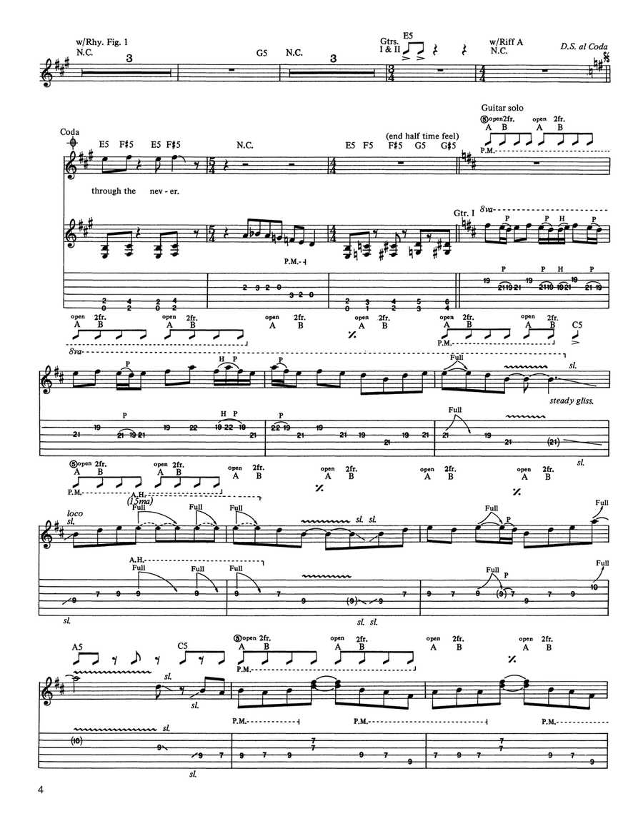 Through The Never Acoustic Guitar scores gallery preview page 4