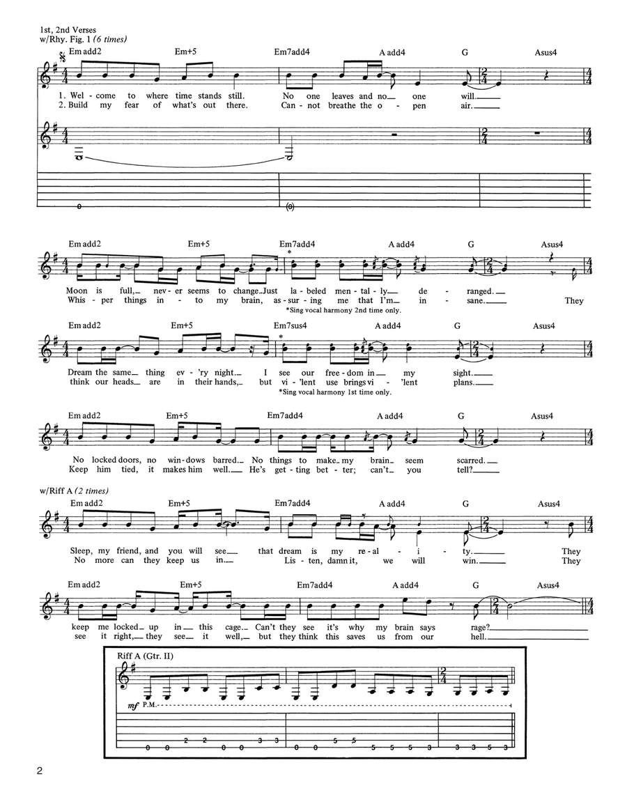Welcome Home (Sanitarium) Acoustic Guitar scores gallery preview page 2