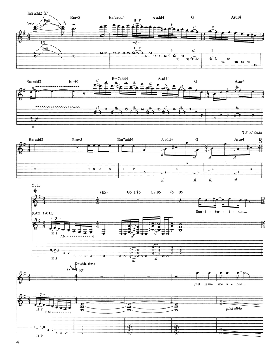 Welcome Home (Sanitarium) Acoustic Guitar scores gallery preview page 4