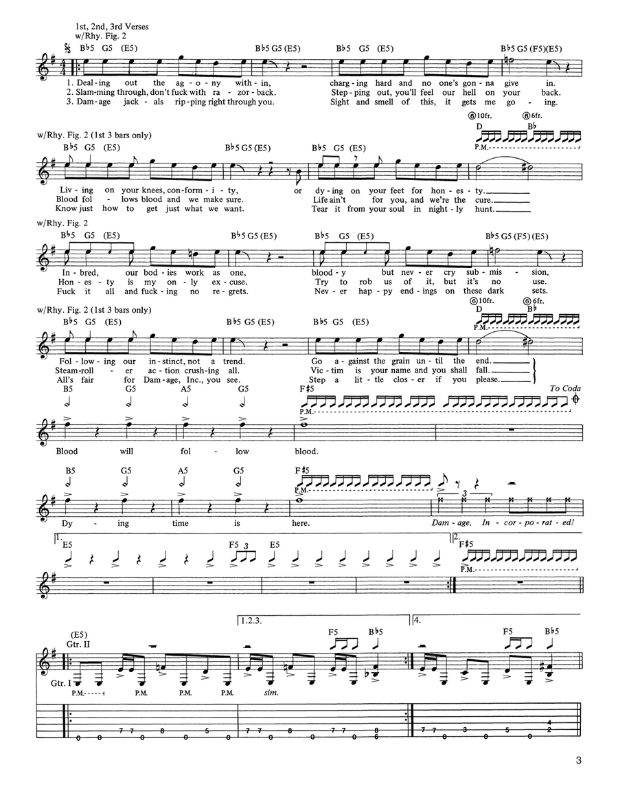 Damage, Inc. Damage, Inc. Acoustic Guitar scores gallery preview page 3