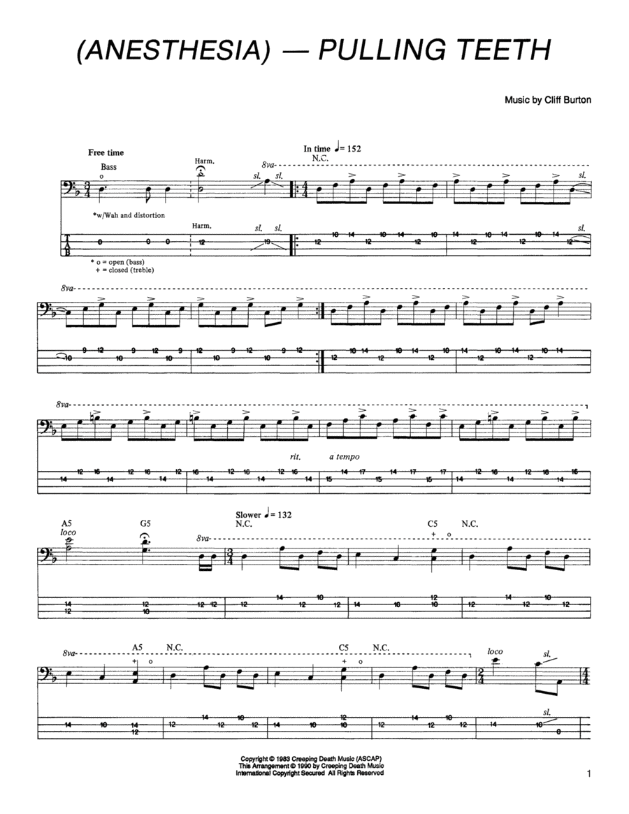 (Anesthesia) Pulling Teeth Guitar Tablature scores gallery preview page 1