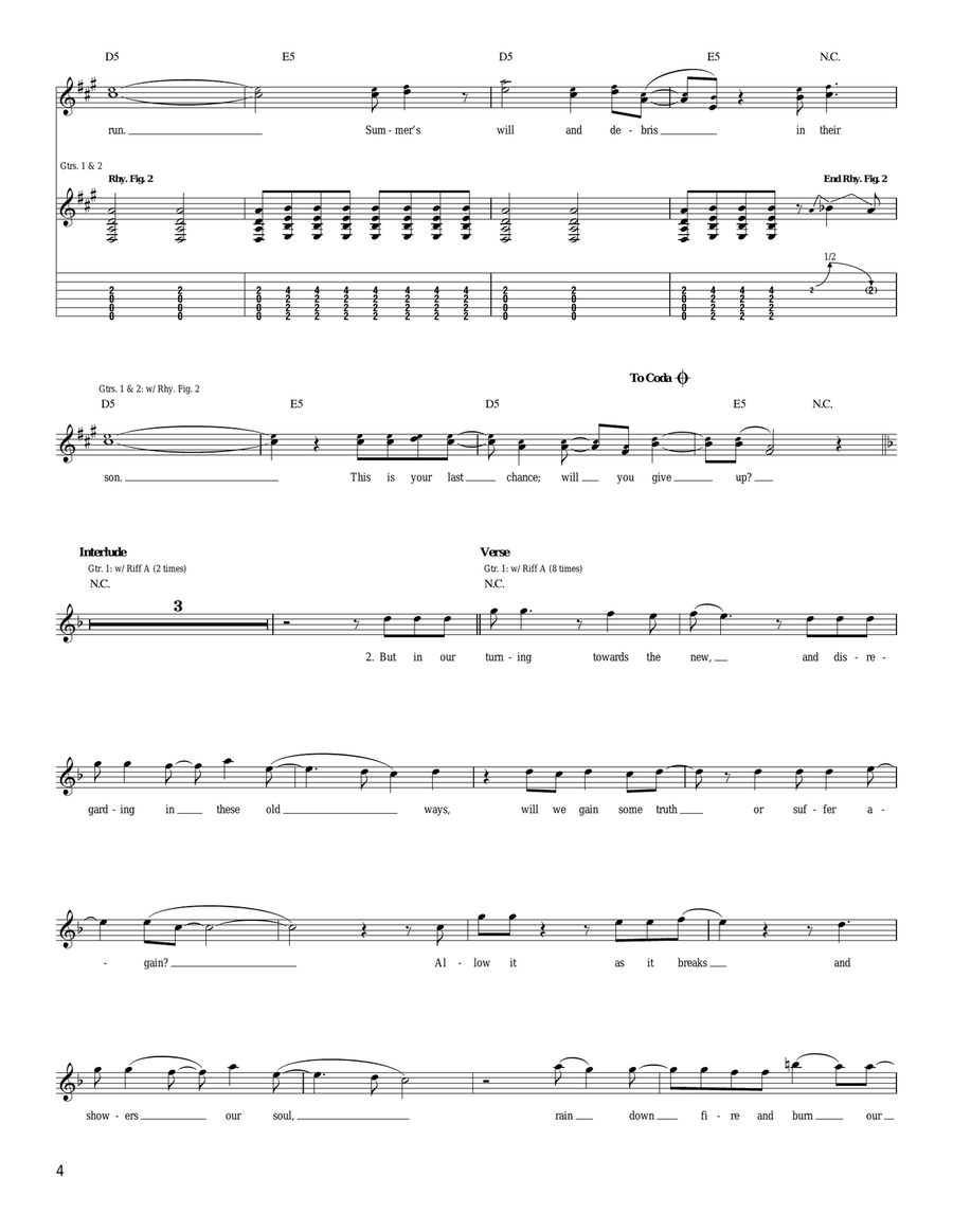 Guns Of Summer Guns Of Summer Acoustic Guitar scores gallery preview page 4
