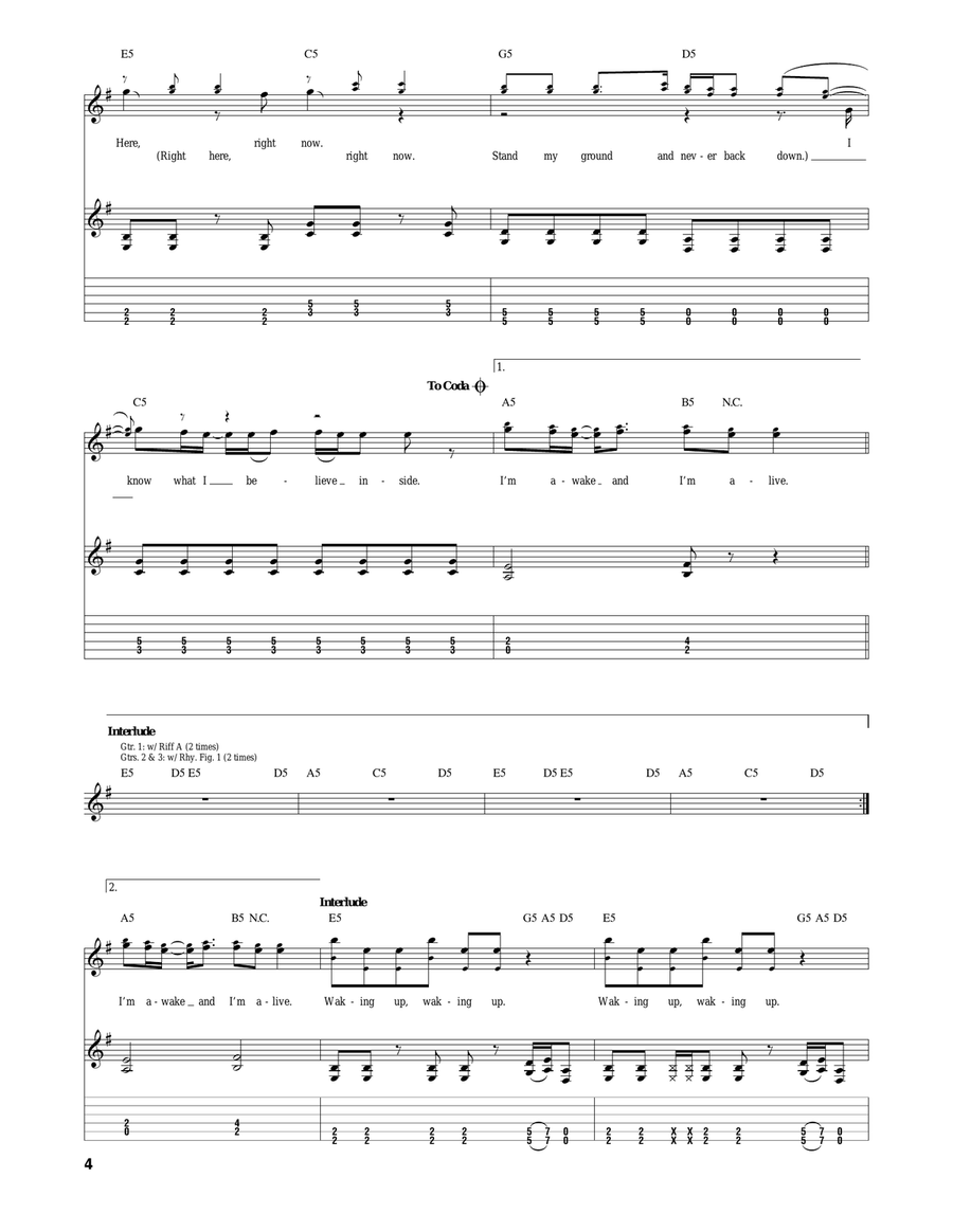 Awake And Alive Awake And Alive Acoustic Guitar scores gallery preview page 4