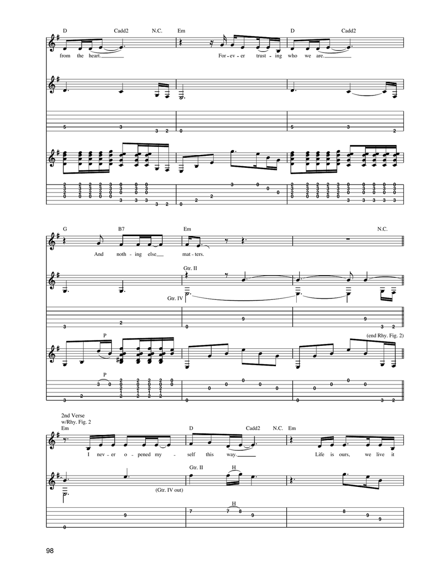 Nothing Else Matters (Live S&M version) Acoustic Guitar scores gallery preview page 4