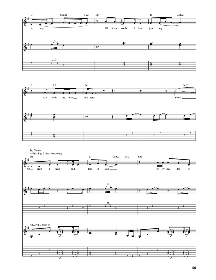 Nothing Else Matters (Live S&M version) Acoustic Guitar scores gallery preview page 5
