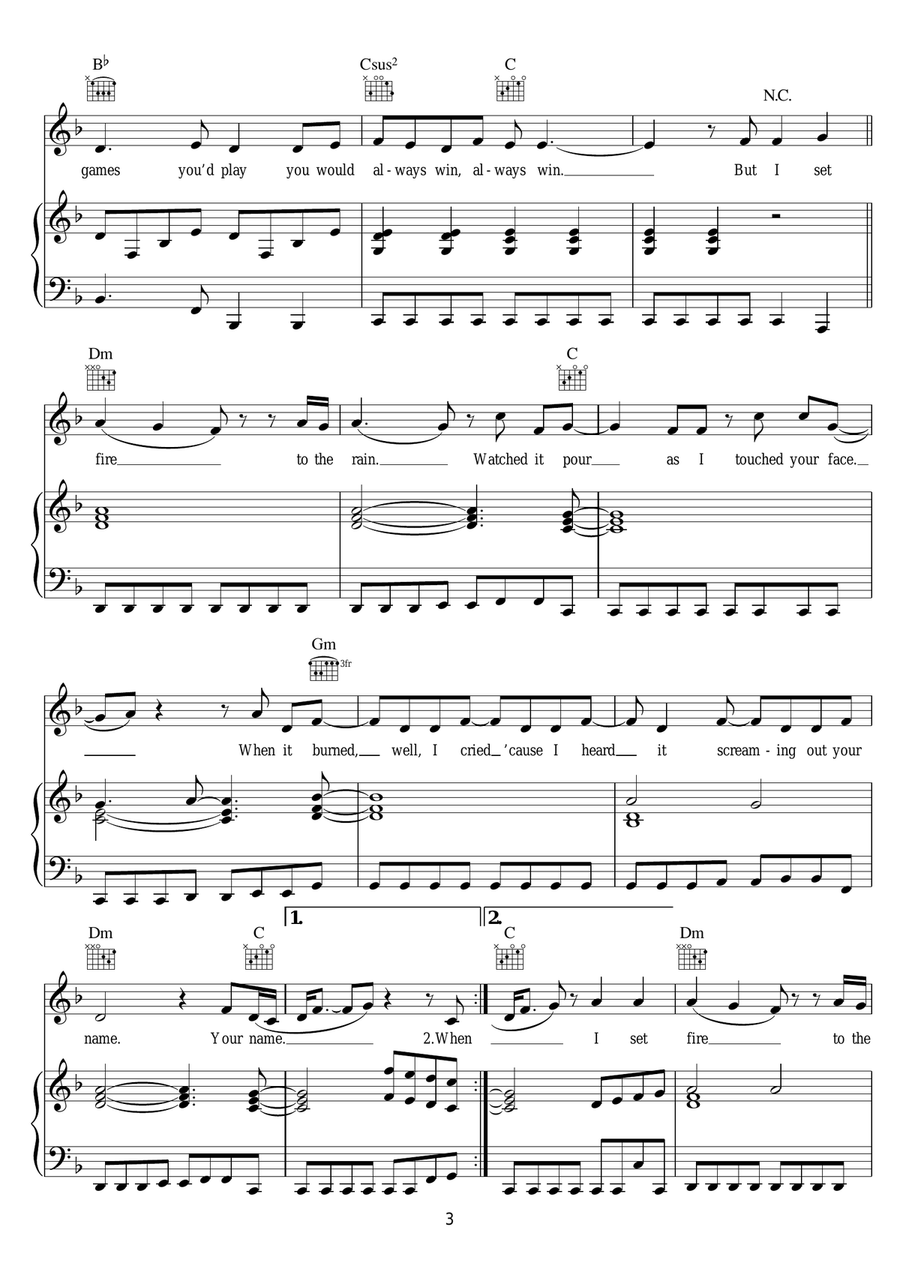 Set Fire To The Rain Set Fire To The Rain Acoustic Guitar scores gallery preview page 3