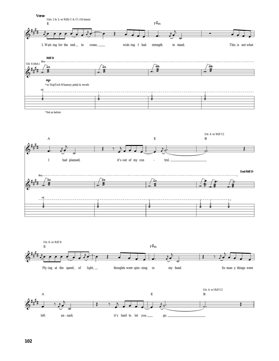Waiting For The End Acoustic Guitar scores gallery preview page 3
