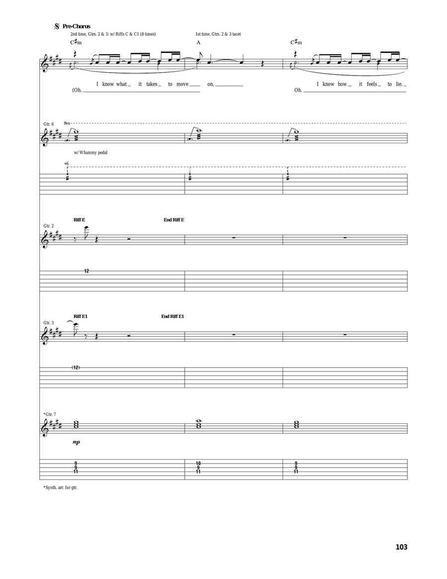 Waiting For The End Acoustic Guitar scores gallery preview page 4