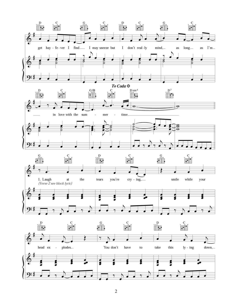 The Pop Singer's Fear Of The Pollen Count Acoustic Guitar scores gallery preview page 2