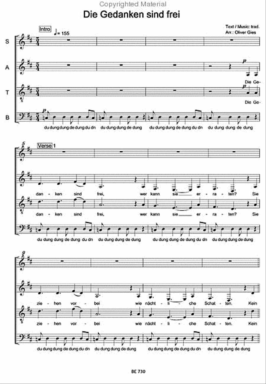 Die Gedanken sind frei 4-Part scores gallery preview page 2