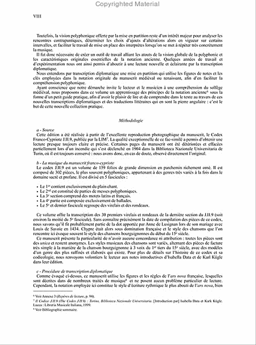 Le Codex de Chypre (Torino, Biblioteca Universitaria J.II.9) - Vol. I: Rondeaux et Virelais I. Introductory Texts, Poetic Texts and Critical Notes in French and English Voice scores gallery preview page 8