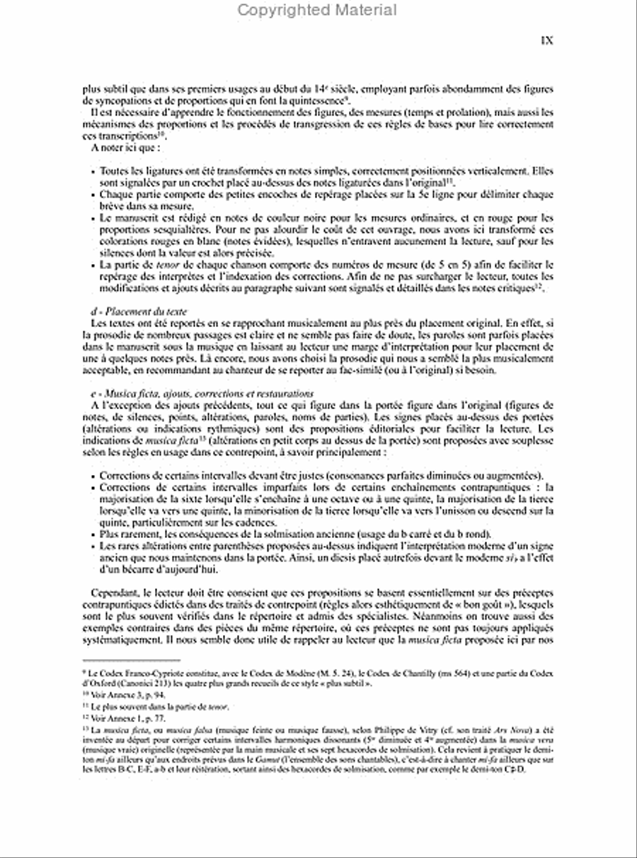 Le Codex de Chypre (Torino, Biblioteca Universitaria J.II.9) - Vol. I: Rondeaux et Virelais I. Introductory Texts, Poetic Texts and Critical Notes in French and English Voice scores gallery preview page 9