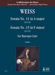 Sonata No. 11 in A Major (S-C 16) - Sonata No. 15 in F Minor (S-C 21) for Baroque Lute