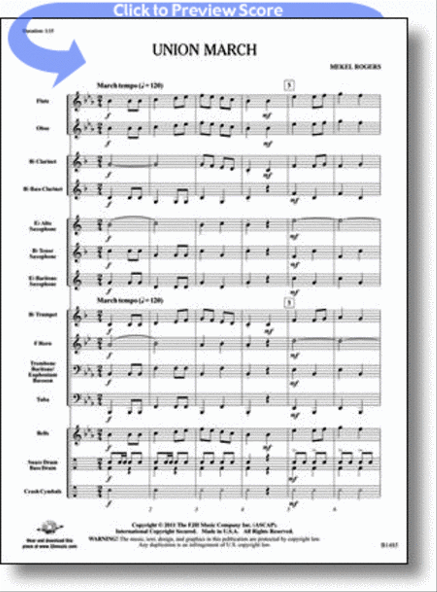 Union March Union March Concert Band scores gallery preview page 1