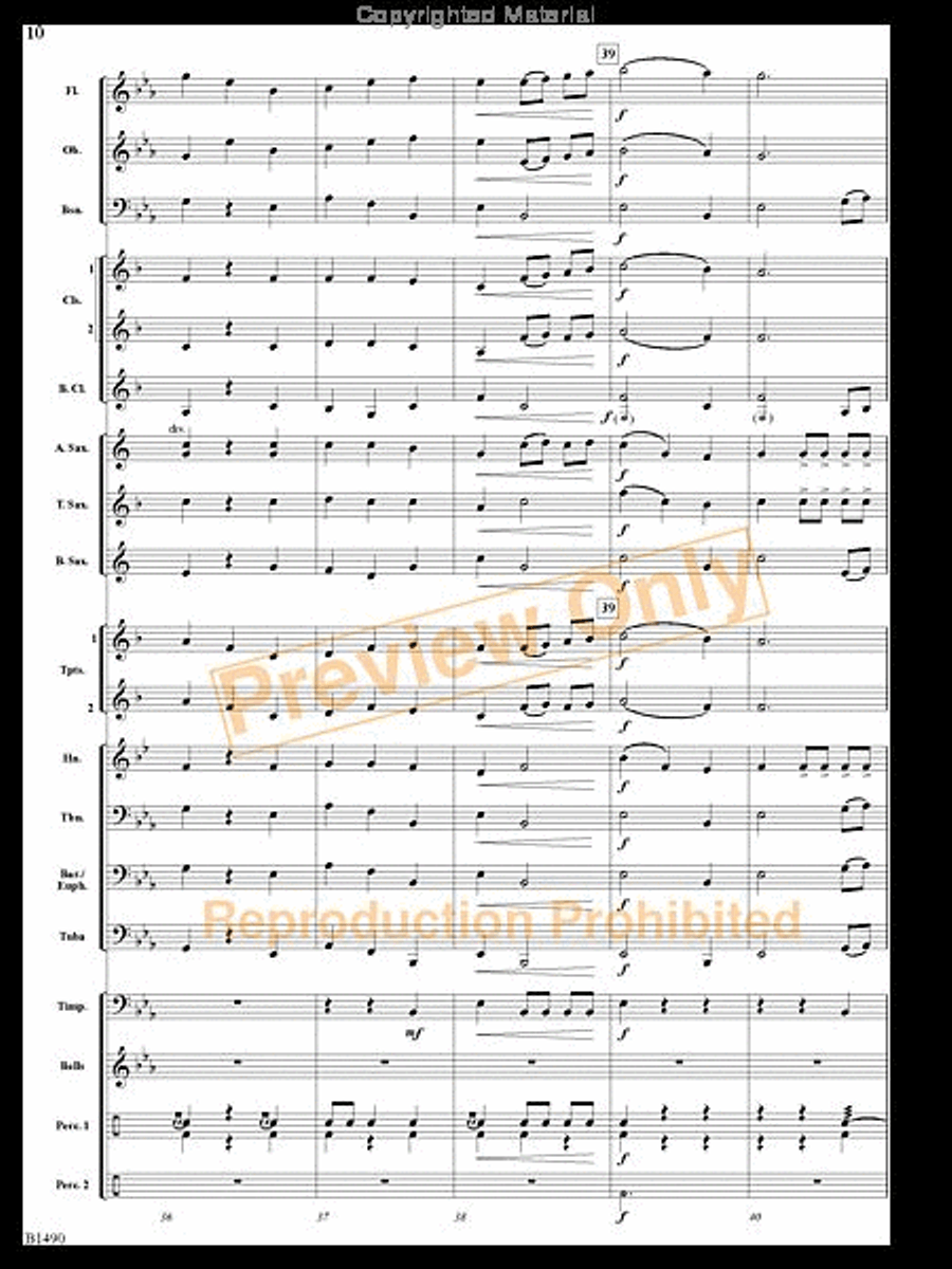 Albany Fanfare Albany Fanfare Concert Band scores gallery preview page 9