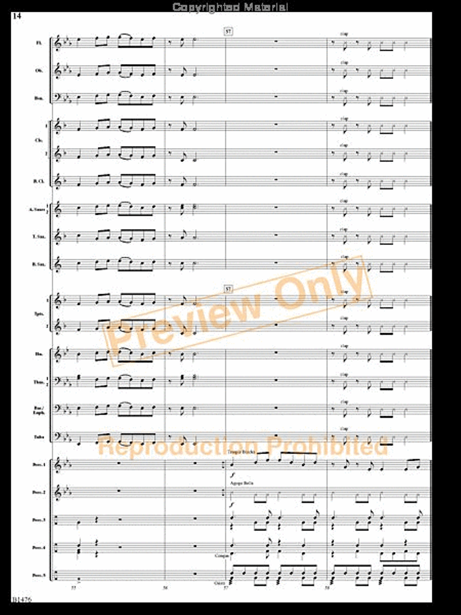 Jungle Dance Jungle Dance Concert Band scores gallery preview page 13