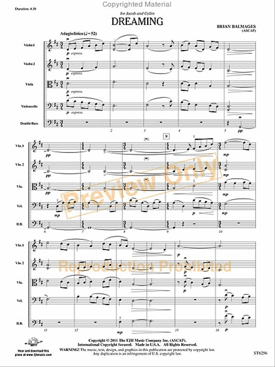 Dreaming Dreaming String Orchestra scores gallery preview page 2