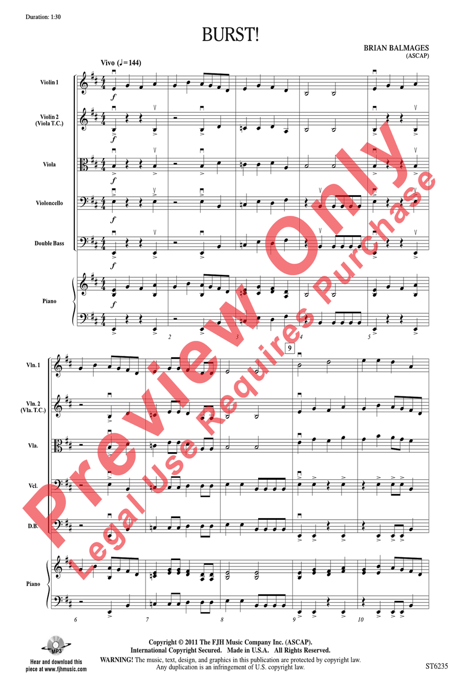 Burst! String Orchestra scores gallery preview page 3