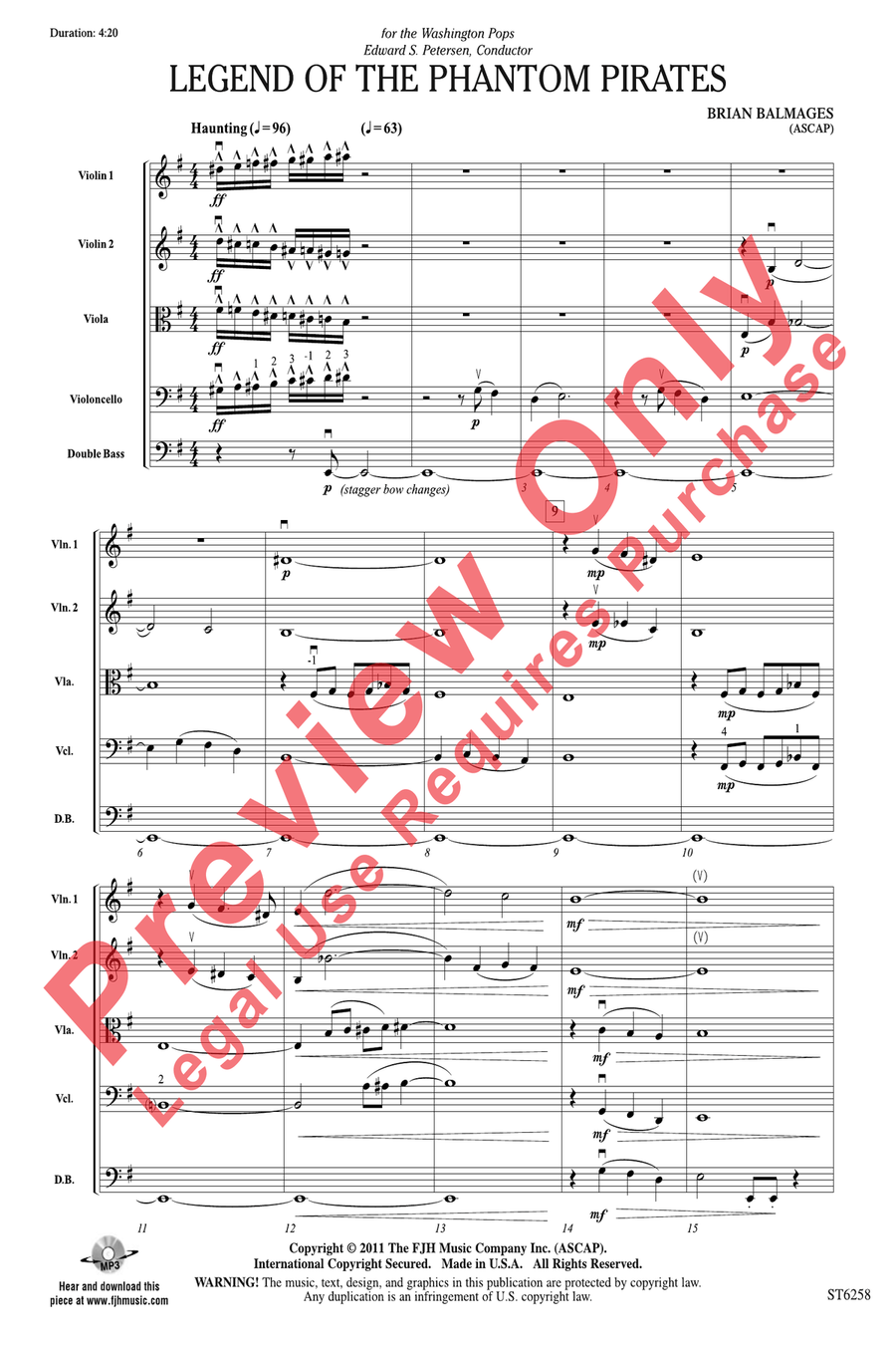 Legend of the Phantom Pirates String Orchestra scores gallery preview page 3