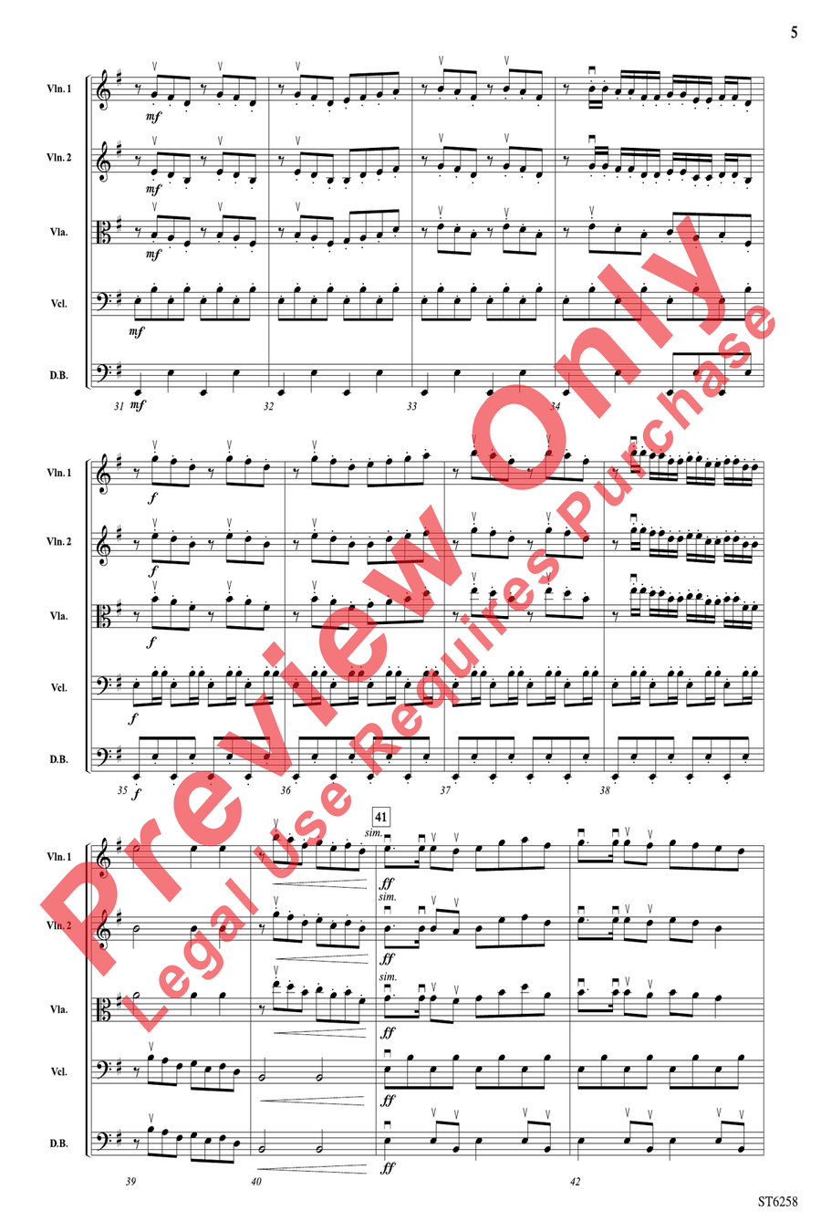 Legend of the Phantom Pirates String Orchestra scores gallery preview page 5