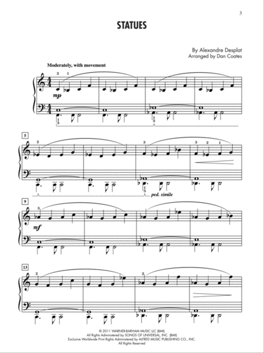 Statues (from Harry Potter and the Deathly Hallows, Part 2) Easy Piano scores gallery preview page 2