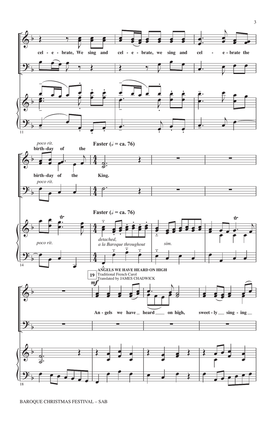 Baroque Christmas Festival (Medley) 3-Part scores gallery preview page 2