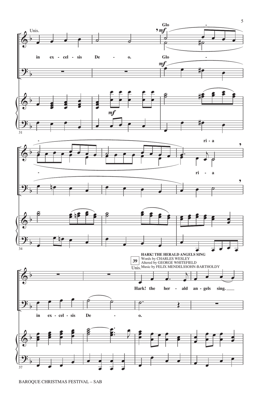 Baroque Christmas Festival (Medley) 3-Part scores gallery preview page 4