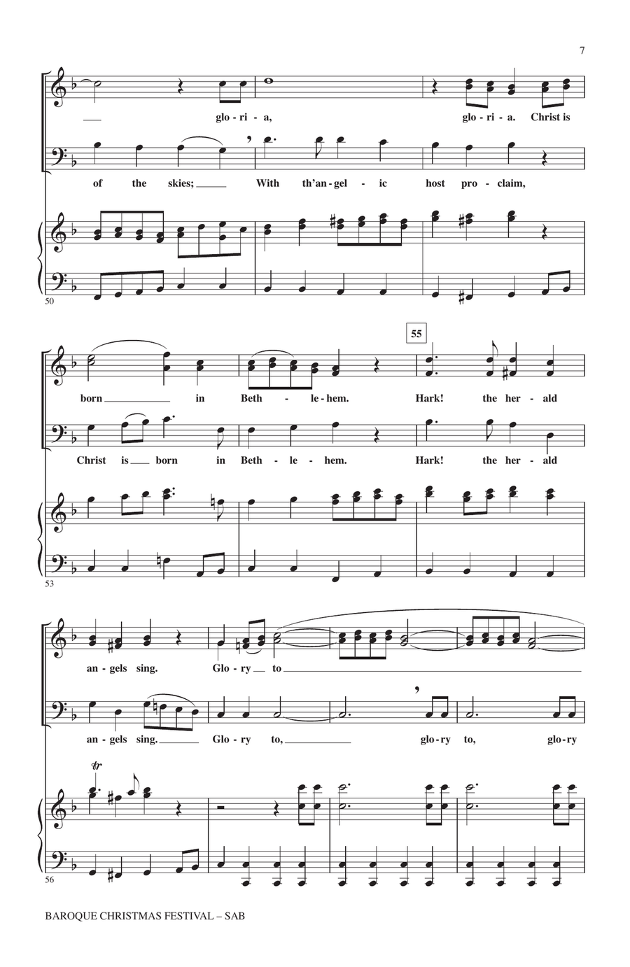 Baroque Christmas Festival (Medley) 3-Part scores gallery preview page 6