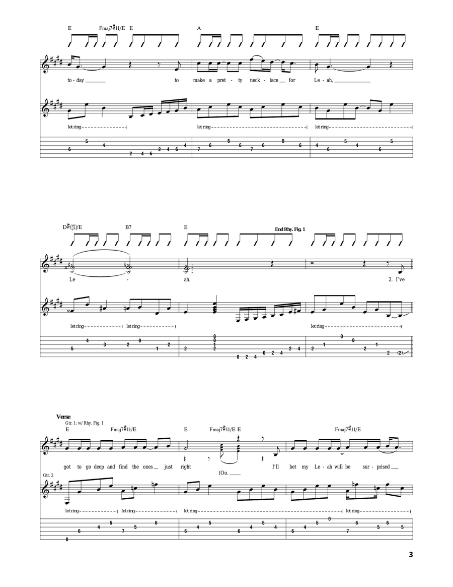 Leah Leah Acoustic Guitar scores gallery preview page 3