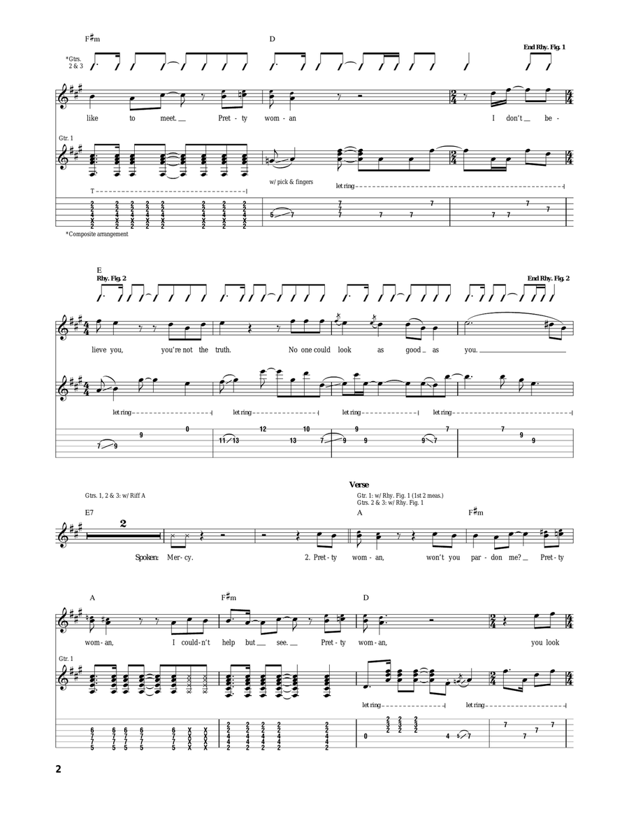 Oh, Pretty Woman Oh, Pretty Woman Acoustic Guitar scores gallery preview page 2