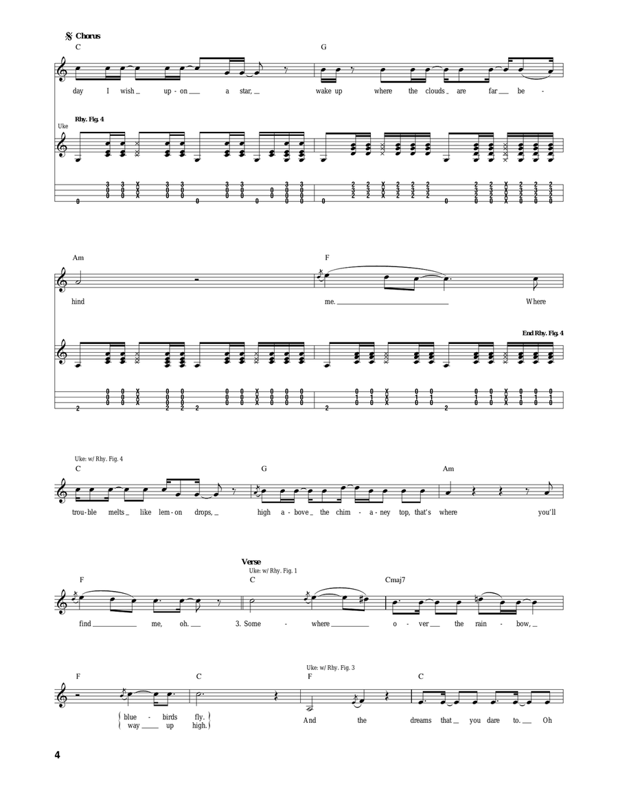 Over The Rainbow / What A Wonderful World Ukulele scores gallery preview page 4