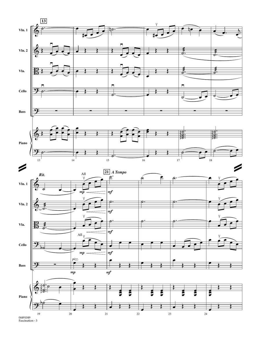 Fascination (Valse Tzigane) - Full Score Orchestra scores gallery preview page 3