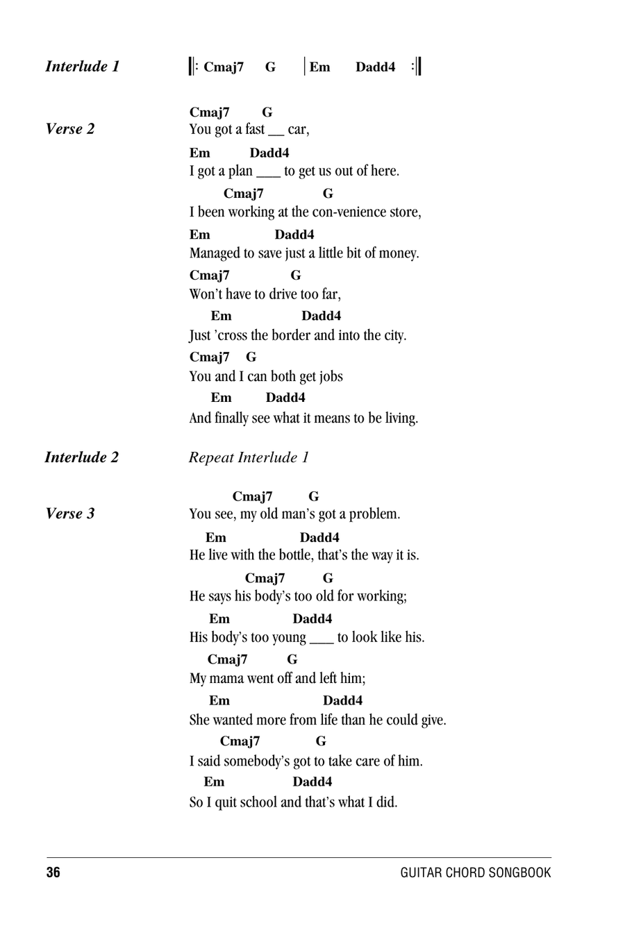 Fast Car Fast Car Acoustic Guitar scores gallery preview page 2