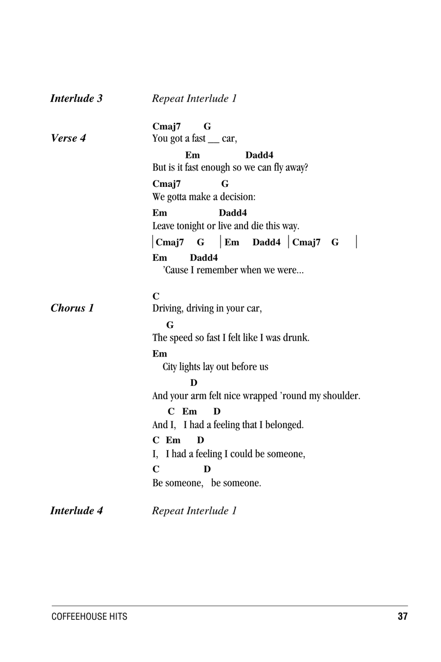Fast Car Fast Car Acoustic Guitar scores gallery preview page 3