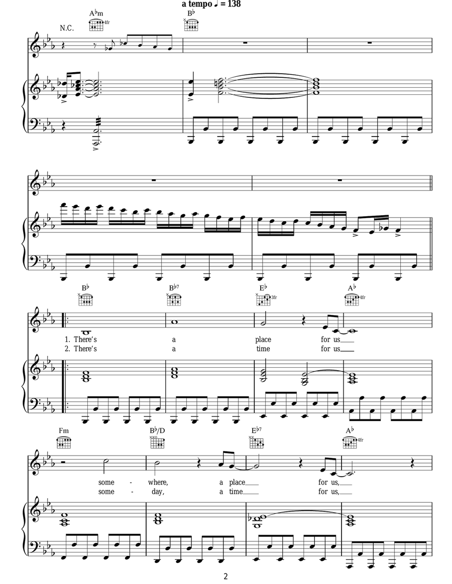 Somewhere (from West Side Story) Guitar scores gallery preview page 2