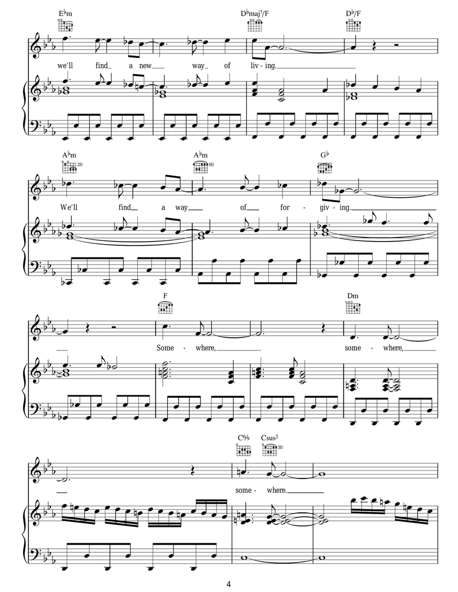 Somewhere (from West Side Story) Guitar scores gallery preview page 4